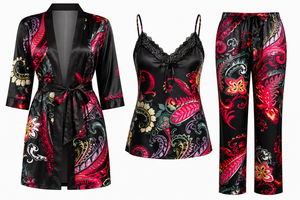 Xandra Midnight Rhapsody Satin Lounge Set