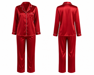 Scarlet Indulgence Satin Pajama Set