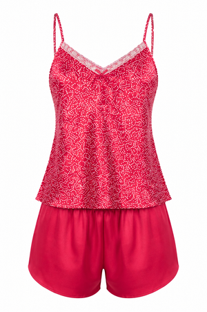 Ruby Stardust Satin Cami Set