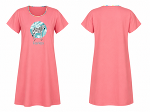 Zebra short Nightie in pure cotton