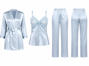 Sophia Bluebell Luxe Satin 3-Piece Night Suit Set