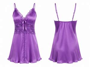 Violet Serenade Satin Babydoll
