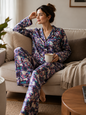 Amethyst Bloom Cotton Knit Lounge Set