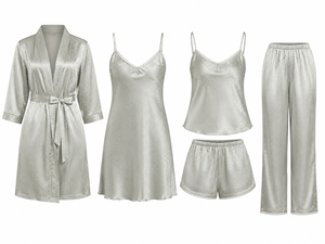 Moonlit Vows Satin Bridal 5-Piece Set