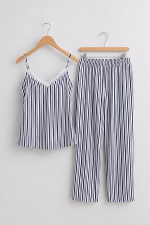 Midnight Stripe Luxe Lounge Set