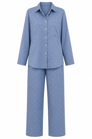 Cotton Blue Polka Co-ord Set