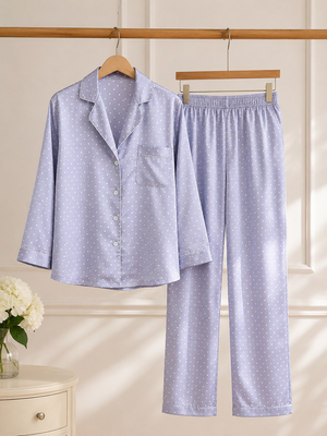 Penelope Cruise Satin Pajama Set