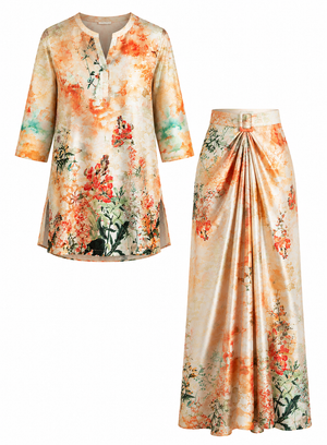 Saffron Courtyard Lungi Kurta Set - Private Lives