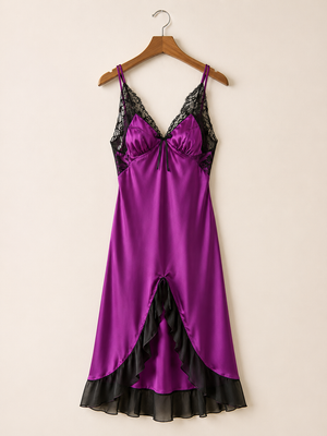 Violet Afterglow Satin Nightie