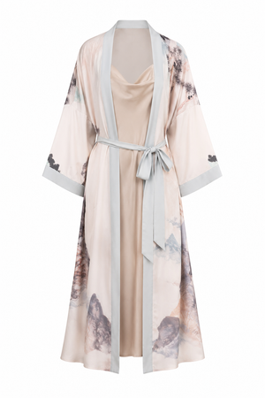 Celestial Whisper Satin Nightgown & Robe Set