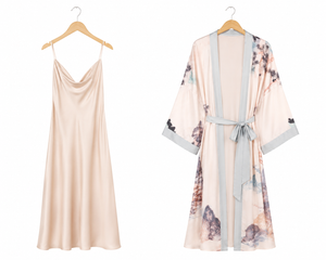 Celestial Whisper Satin Nightgown & Robe Set