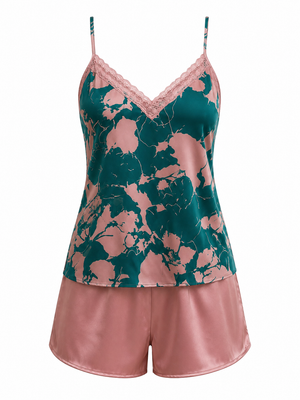Moonlit Bloom Satin Lounge Set