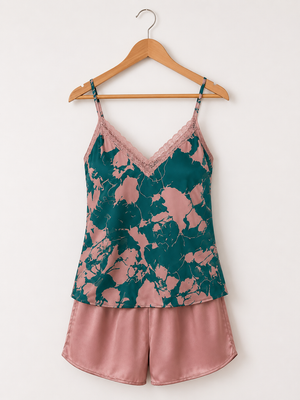 Moonlit Bloom Satin Lounge Set