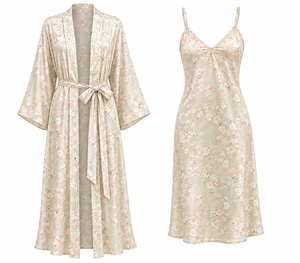 Ivory Whisper Satin Robe Set