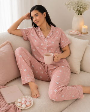 Blush Meadow Cotton Pajama Set