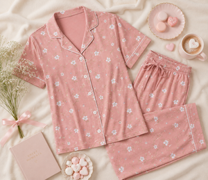 Blush Meadow Cotton Pajama Set