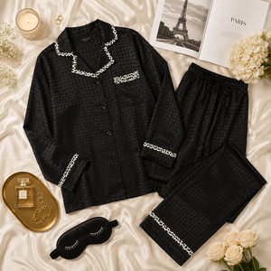 Noir Serenity Satin Lounge Set