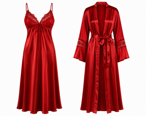 Crimson Serenity Microfibre Lounge Set