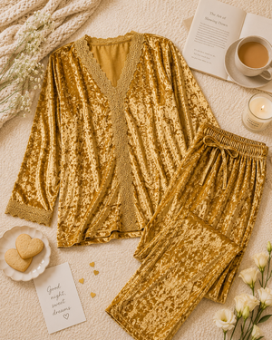 Golden Reverie Ice Velvet Lounge Set