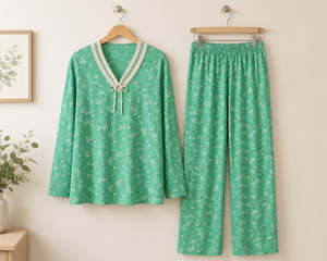 Mint Blossom Rayon Lounge Set