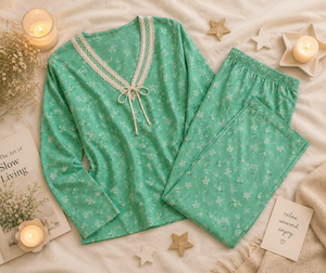 Mint Blossom Rayon Lounge Set