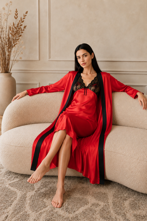 Scarlet Noire Satin Nightgown Set
