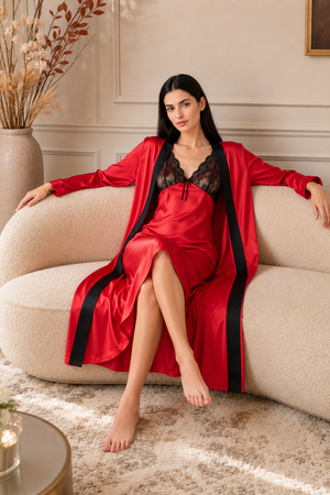 Scarlet Noire Satin Nightgown Set