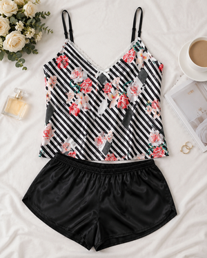 Noir Blossom Cami & Shorts Set