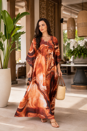 Molten Earth Satin Kaftan