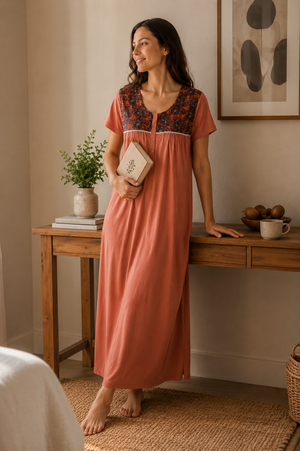 Terracotta Comfort Knit Cotton Nighty