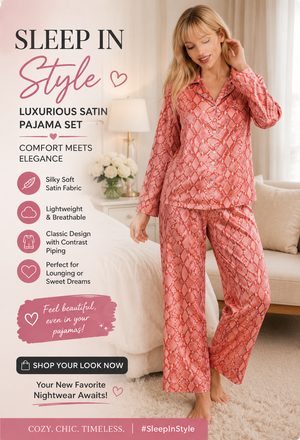 Serpentine Rose Satin Lounge Set