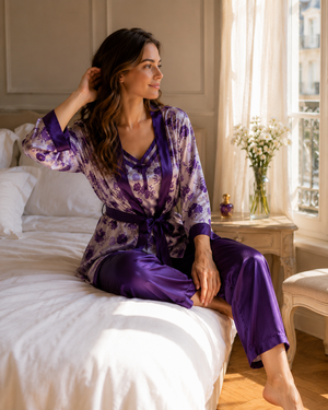 Royal Amethyst Satin Lounge Set