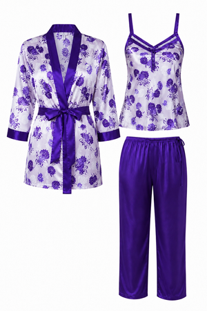 Royal Amethyst Satin Lounge Set