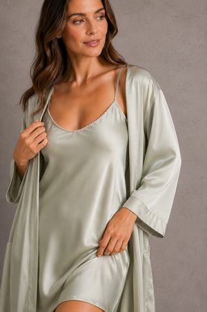 Elegant Serenity Lounge Ensemble | 5-Piece Satin Set