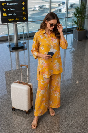 Mustard Spring Floral Co-ord Set