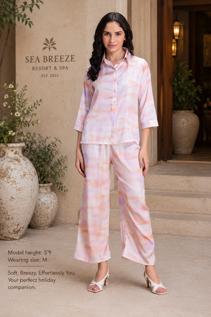Wanderlust Luxe Lounge Crepe Satin Co-ord Set
