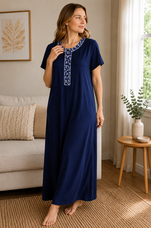 Blue Haven Cotton Lounging Nightie