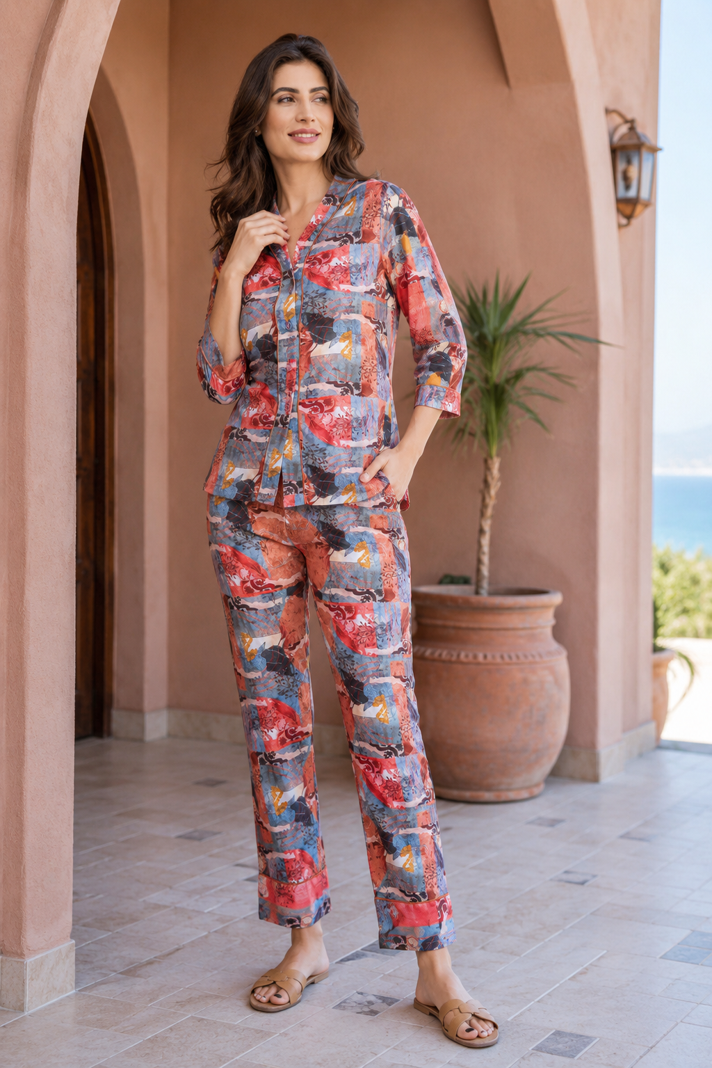 Terra Mosaic Satin Lounge Set