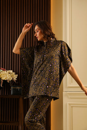 Midnight Safari Satin Co-Ord Set