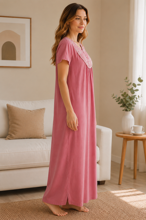 Rose Pink Harmony Cotton Lounging Nightie
