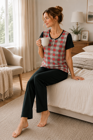 Noir Plaid Luxe Lounge Set