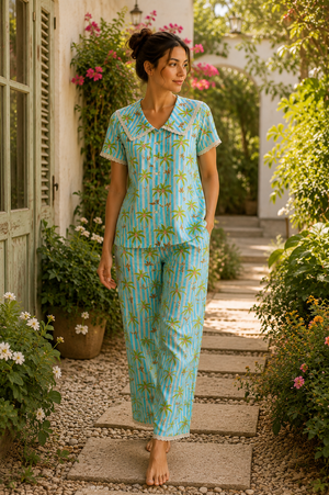 Tropical Breeze Cotton Pajama Set