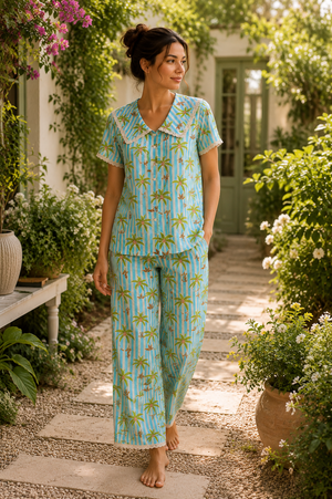 Tropical Breeze Cotton Pajama Set