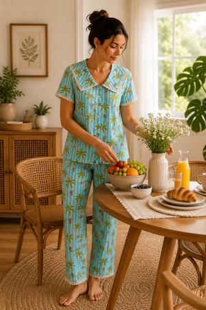 Tropical Breeze Cotton Pajama Set