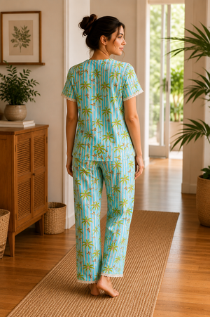Tropical Breeze Cotton Pajama Set