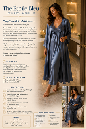 The Étoile Bleu Satin Gown & Robe Set