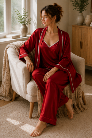 The Scarlet Affair

Luxury 3-Piece Satin Pajama Set