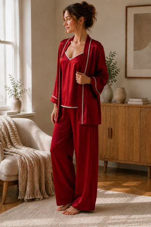 The Scarlet Affair

Luxury 3-Piece Satin Pajama Set