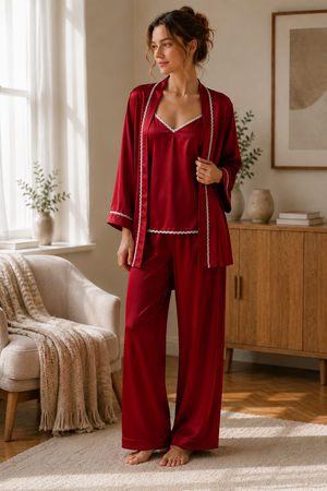 The Scarlet Affair

Luxury 3-Piece Satin Pajama Set