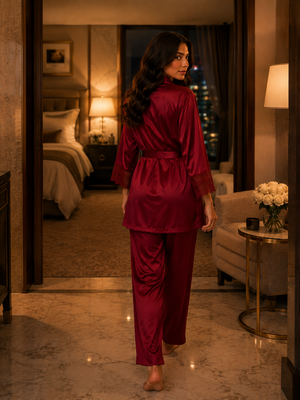 The Midnight Rouge Luxe Satin 3-Piece Set